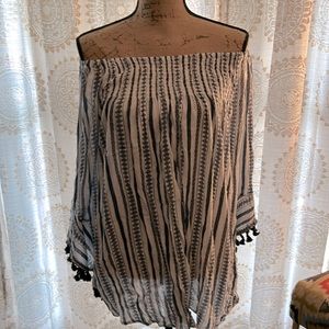 Hippie chick, flower child, BoHo long linen shirt